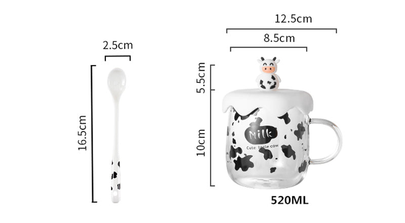 Cartoon Cow mugs by SB (With Lid + Spoon) - Style's Bug
