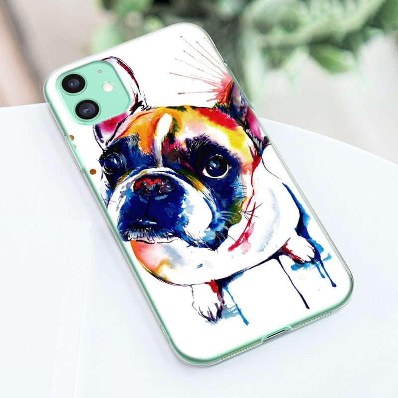 Funny Bulldog water color painting iPhone cases - Style's Bug
