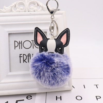 Fluffy Chihuahua keychains by SB (2pcs pack) - Style's Bug Purple + White