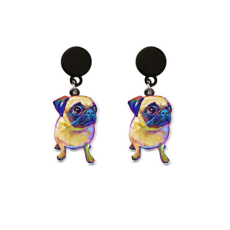 Funny Pug earrings - Style's Bug Mad Pug