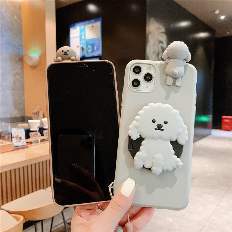 3 in 1 Poodle iPhone cases by SB (Mirror + Stand + Strap) - Style's Bug