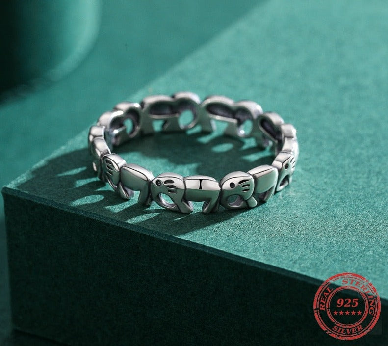 "The Silver Mini Elephants" ring by SB - Style's Bug