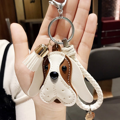 Serious Faced Basset Keychain