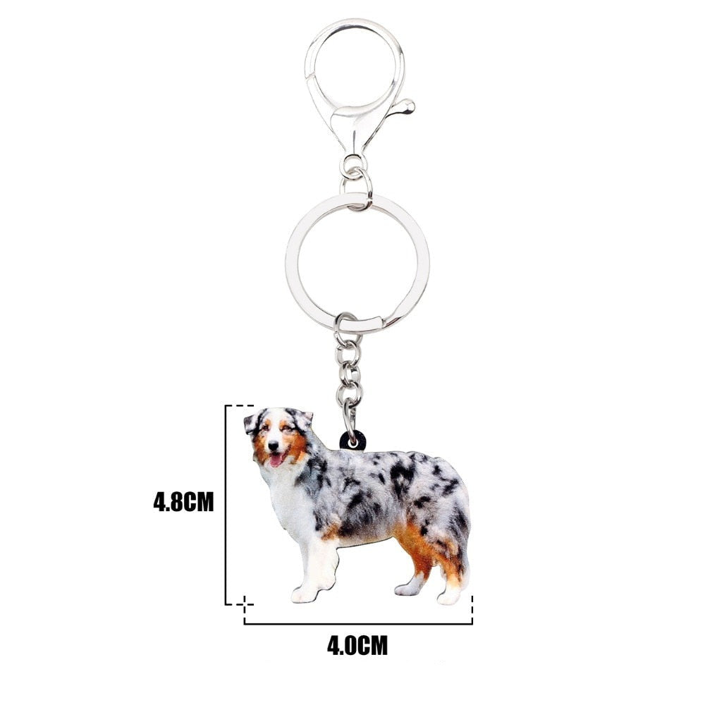 Acrylic Australian Shepherd keychains by SB (2pcs pack) - Style's Bug