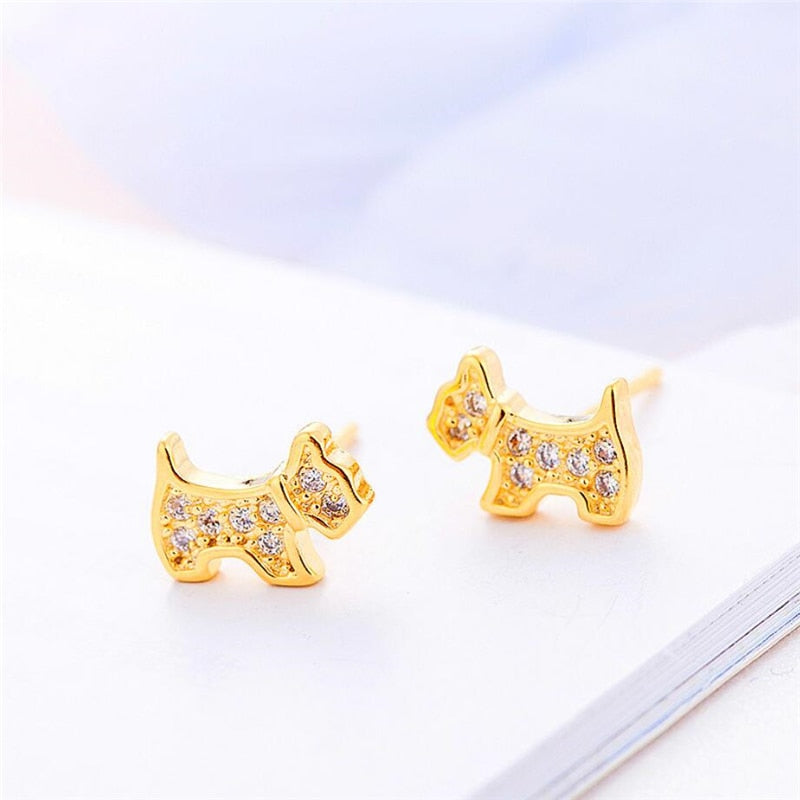 "Tiny Scottish Terriers" earrings by SB (2 pairs pack) - Style's Bug