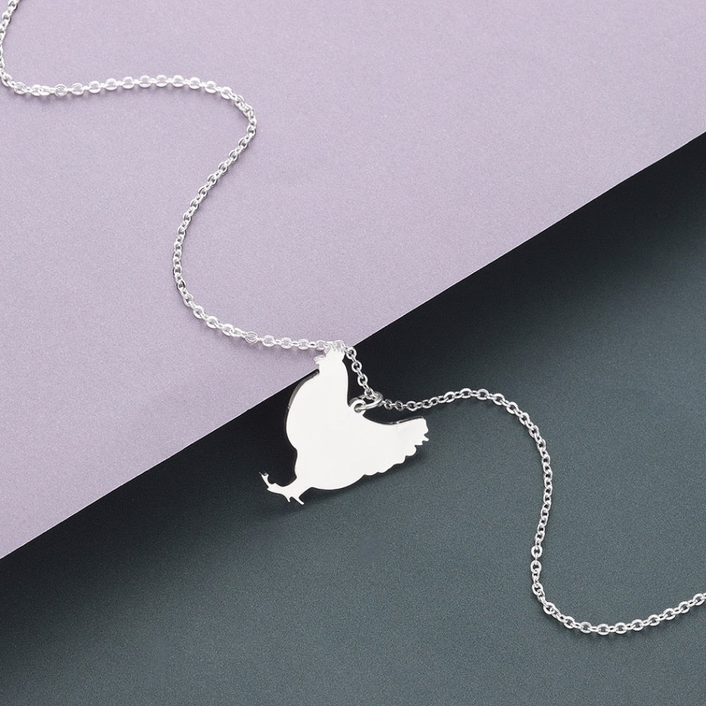 Realistic Chicken Necklace (2pcs pack) - Style's Bug Silver