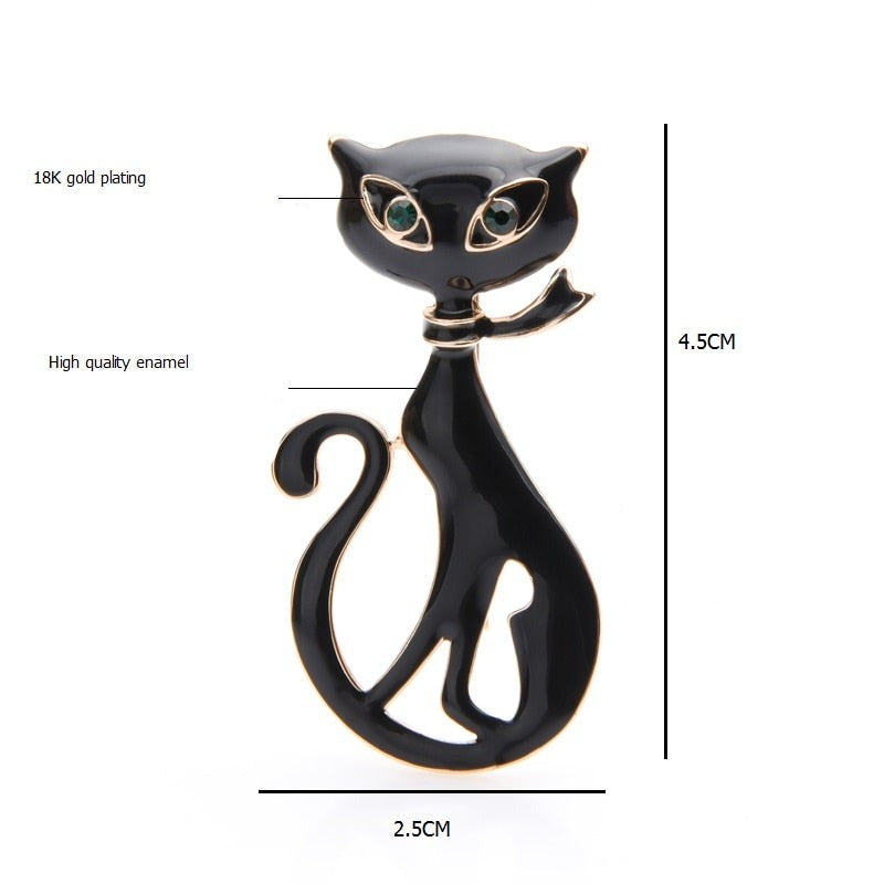 Artistic Black cat brooches - Style's Bug