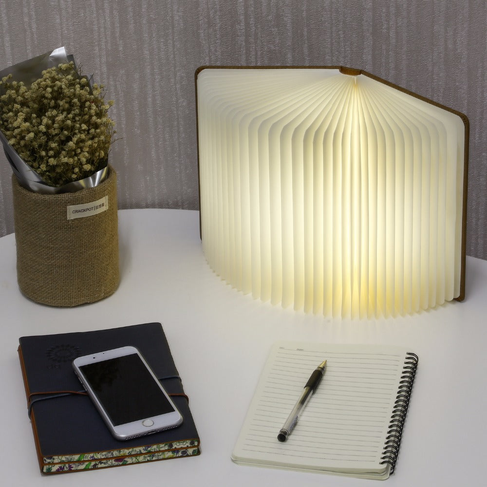 Realistic Foldable Wooden book Lamp - Style's Bug