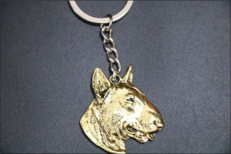 Realistic Bull Terrier Jewelry - Style's Bug Realistic Gold Keychain