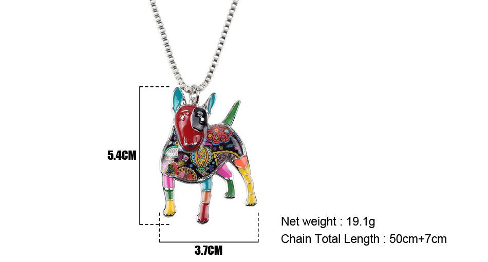 Realistic Bull Terrier Jewelry - Style's Bug Artistic Multicolor Necklace