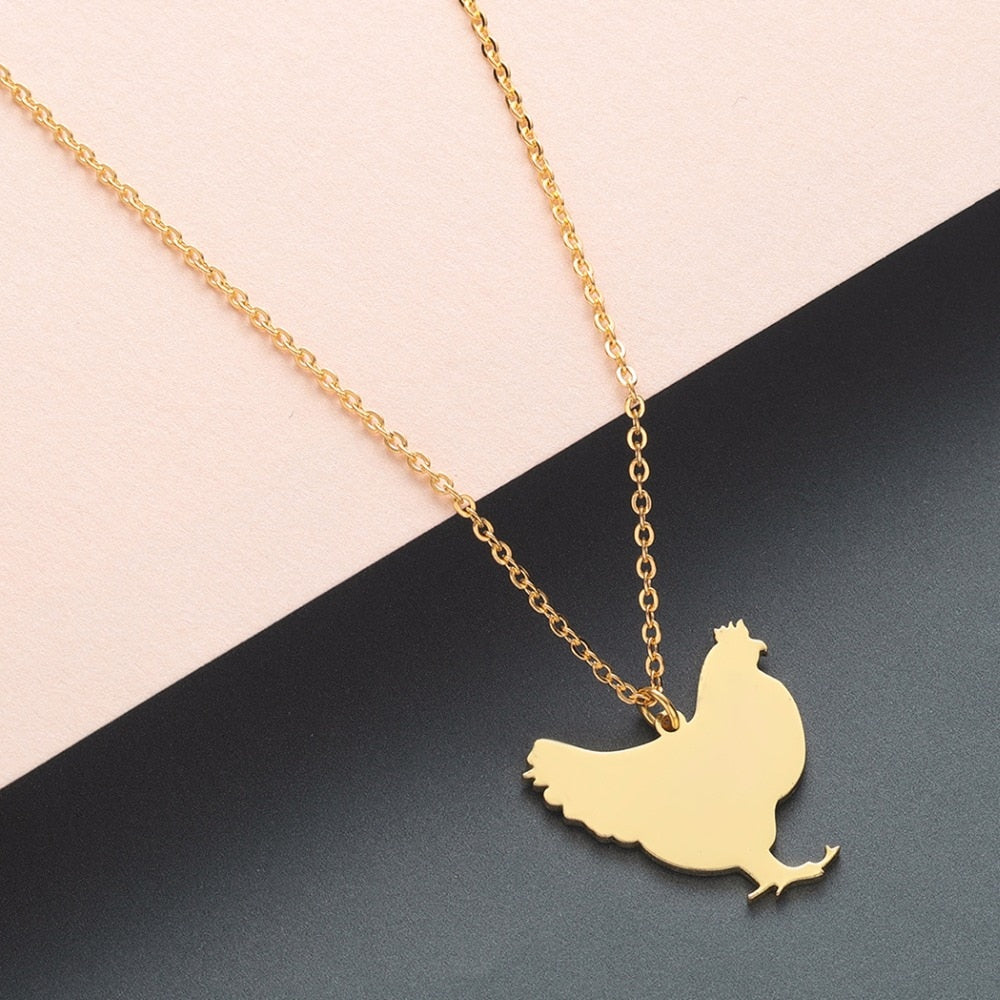Realistic Chicken Necklace (2pcs pack) - Style's Bug Gold