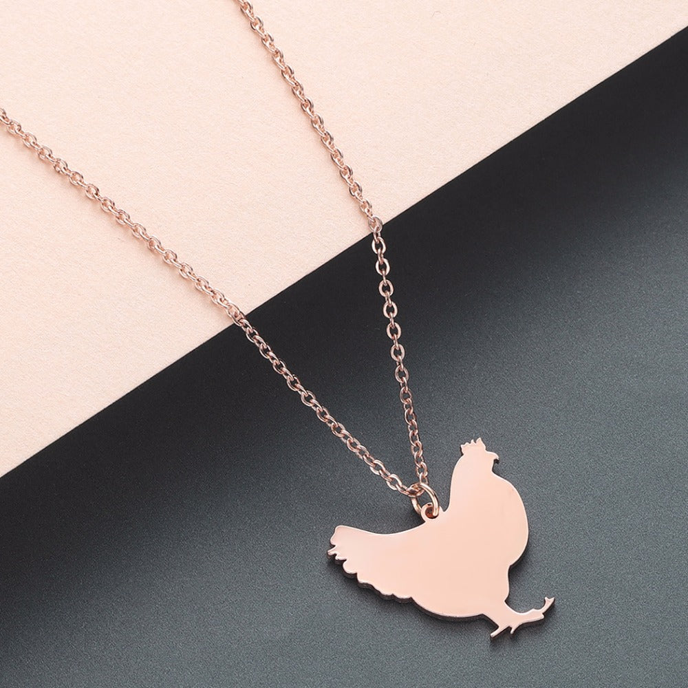 Realistic Chicken Necklace (2pcs pack) - Style's Bug Rose Gold