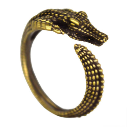 Realistic Crocodile ring (3pcs pack) - Style's Bug Antique Bronze