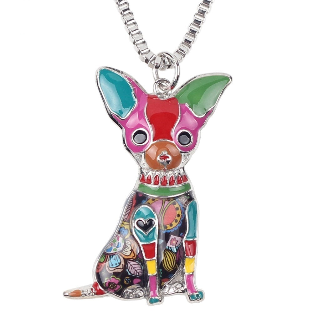 Artistic Chihuahua necklace