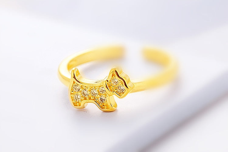 "Tiny Scottish Terriers" ring by SB (2 rings pack) - Style's Bug Gold