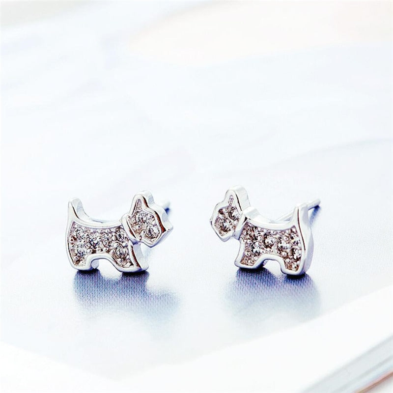 "Tiny Scottish Terriers" earrings by SB (2 pairs pack) - Style's Bug