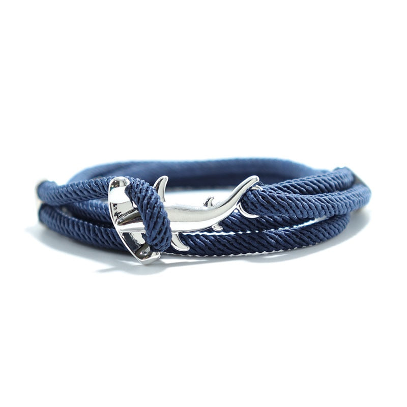 Hammerhead shark bracelet - Style's Bug Silver + Navy