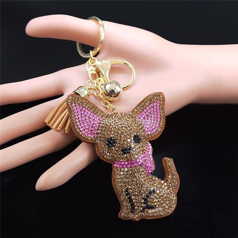 Crystal Chihuahua keychains - Style's Bug