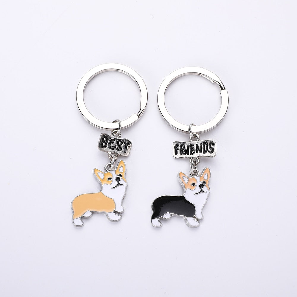 Corgi keychains by Style's Bug (2pcs pack) - Style's Bug 2 x (Mixed - Best + friend keychains pair)