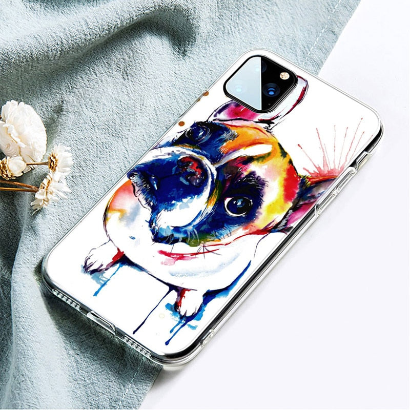 Funny Bulldog water color painting iPhone cases - Style's Bug