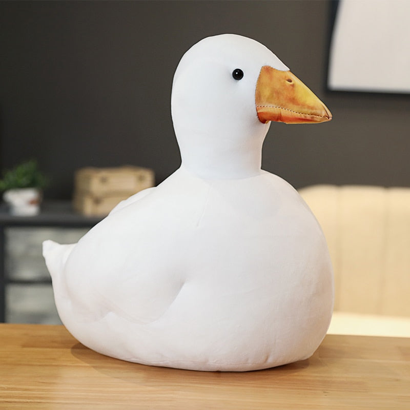 Realistic White Duck Plush pillows ( + 𝘢 𝘩𝘪𝘥𝘥𝘦𝘯 𝘪𝘯𝘴𝘪𝘥𝘦 𝘸𝘢𝘭𝘭𝘦𝘵) - Style's Bug about 10cm / Opened eyes