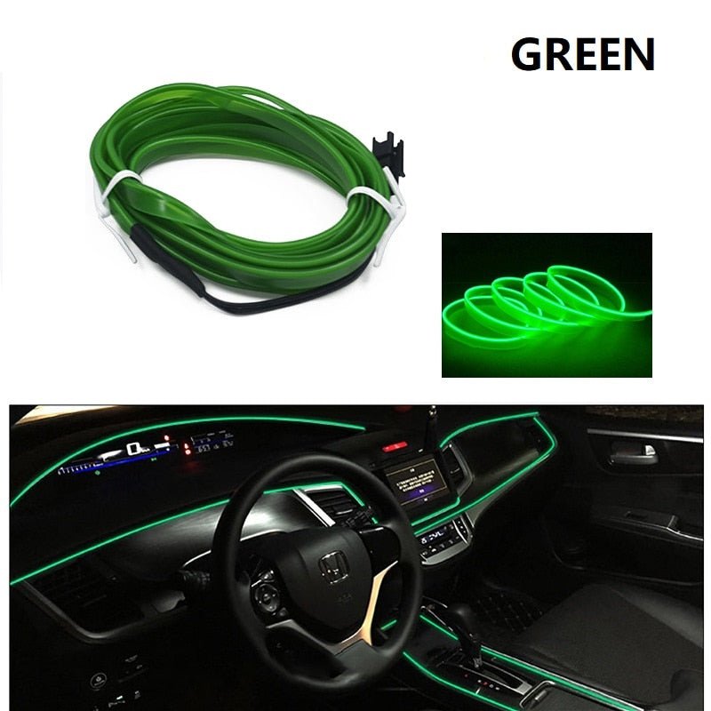 Car Interior LED light Strips - Style's Bug Green / 1 meter / USB drive