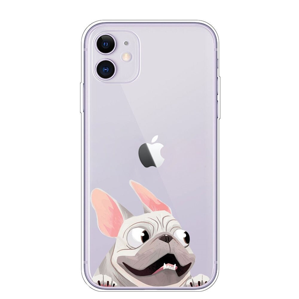 Funny cartoon French Bulldog iPhone cases - Style's Bug C / For iPhone 7 8 SE20