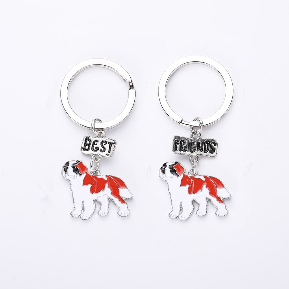 Saint Bernard keychains by SB (2pcs pack) - Style's Bug Best keychain + Friends keychain