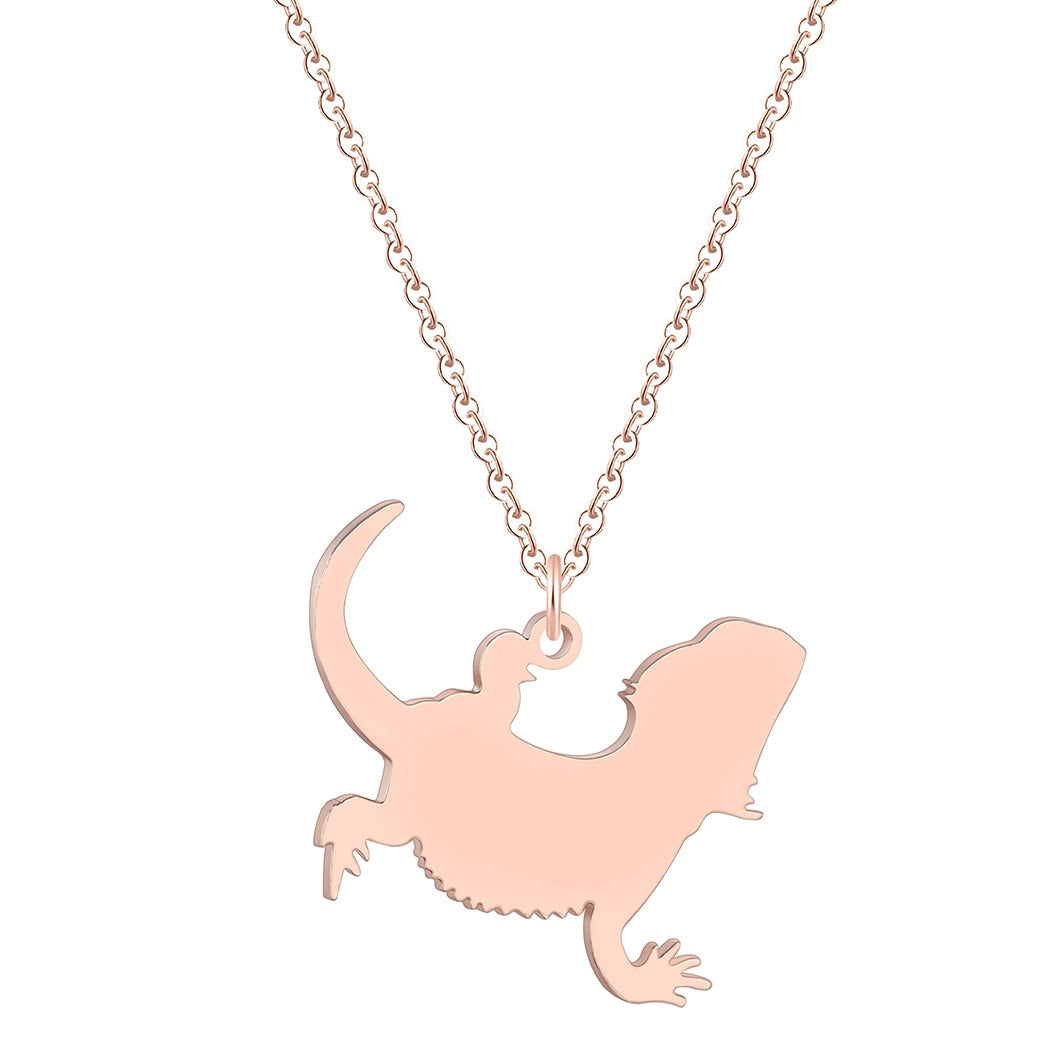 Custom Bearded Dragon Necklace by SB - Style's Bug Rose Gold / Beardie