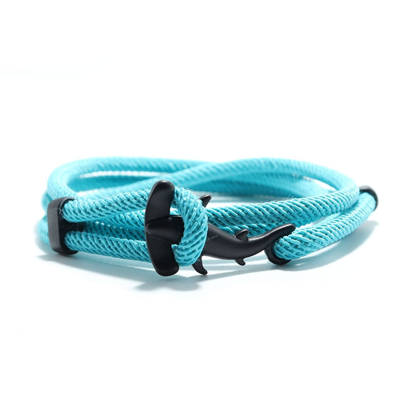 Hammerhead shark bracelet - Style's Bug Black + Sky Blue