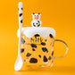 Cartoon Cow mugs by SB (With Lid + Spoon) - Style's Bug D