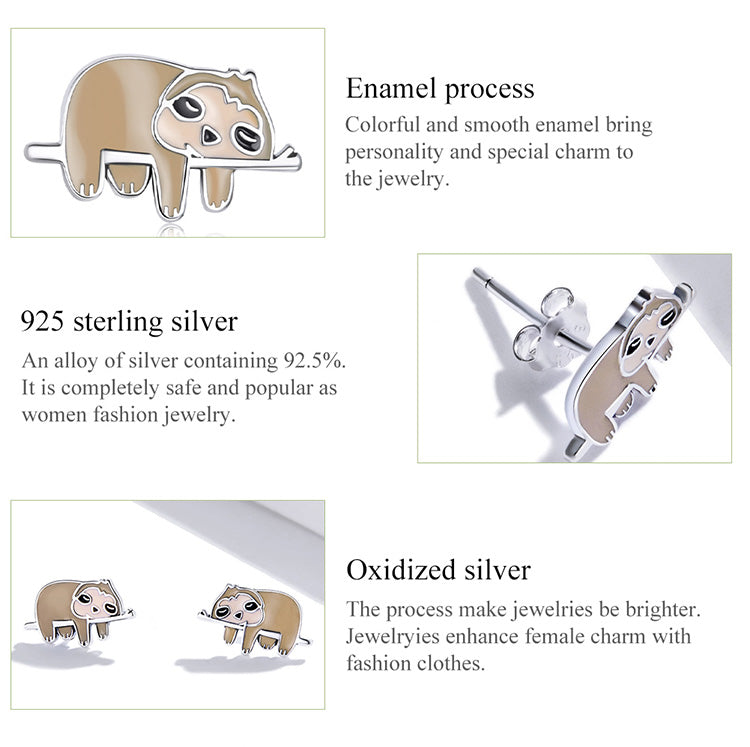 Sleeping Sloth earrings - Style's Bug