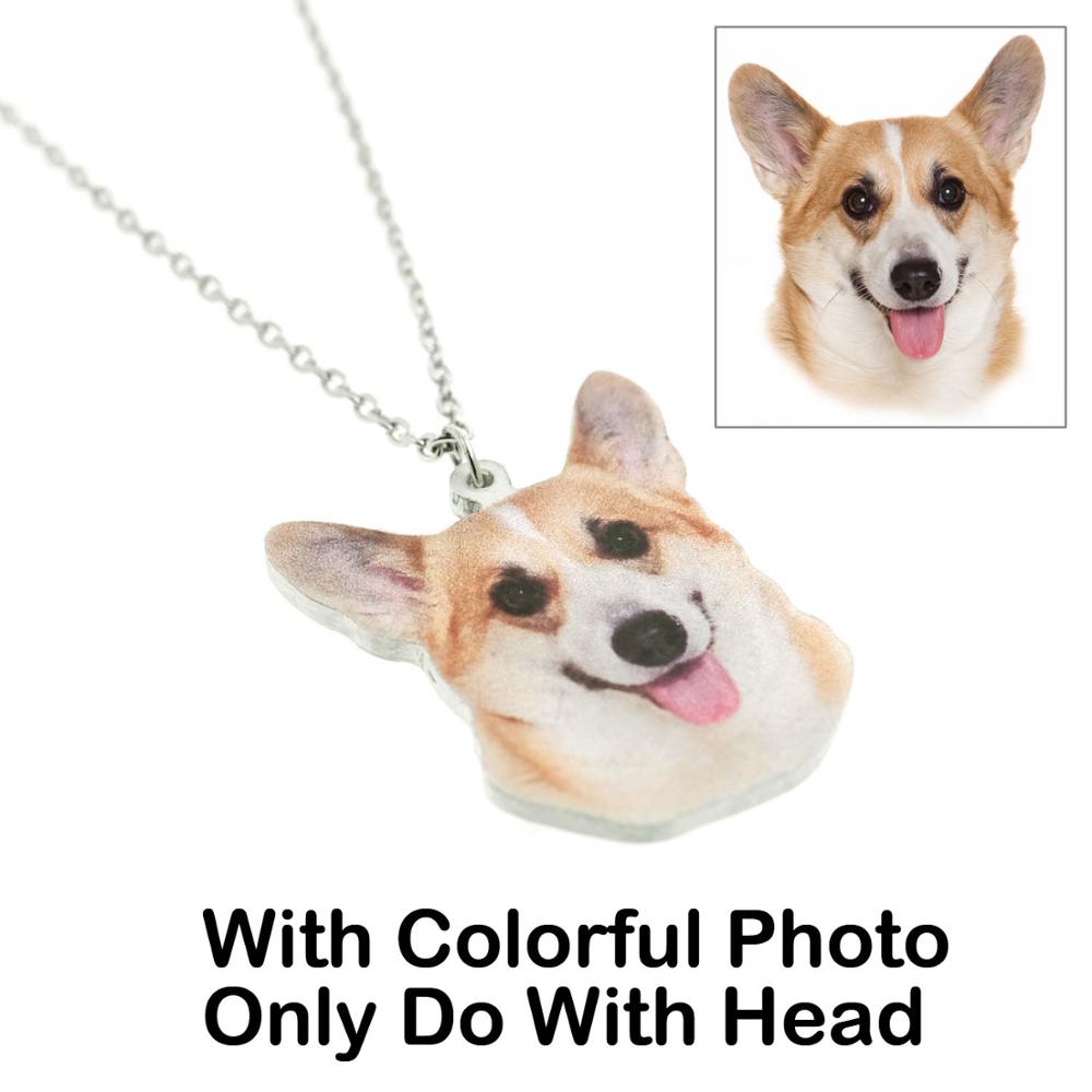Custom pet photo necklaces by Style's Bug - Style's Bug Pet's Head + Real colors / 40cm