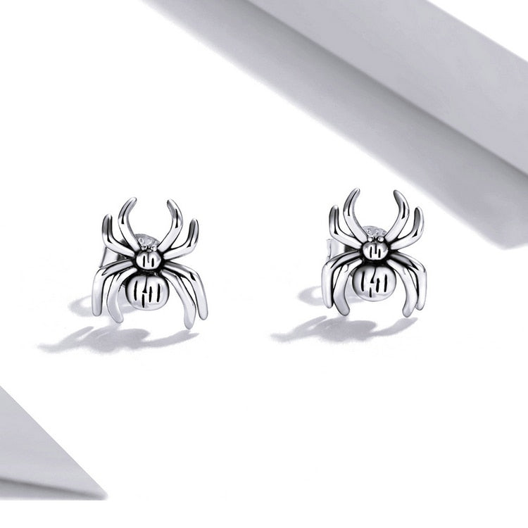 "Silver Sisters" Realistic Spider earrings - Style's Bug