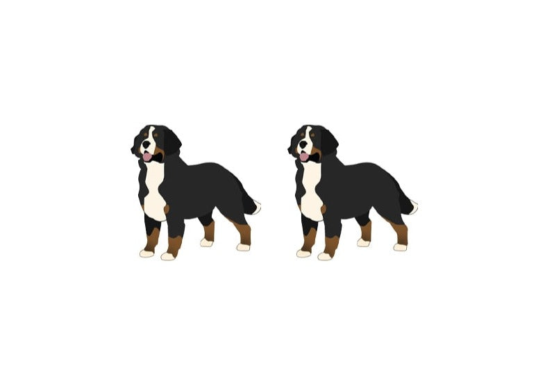 Realistic Bernese Mountain dog Earrings - Style's Bug 4 x Standing Bernese earring pairs
