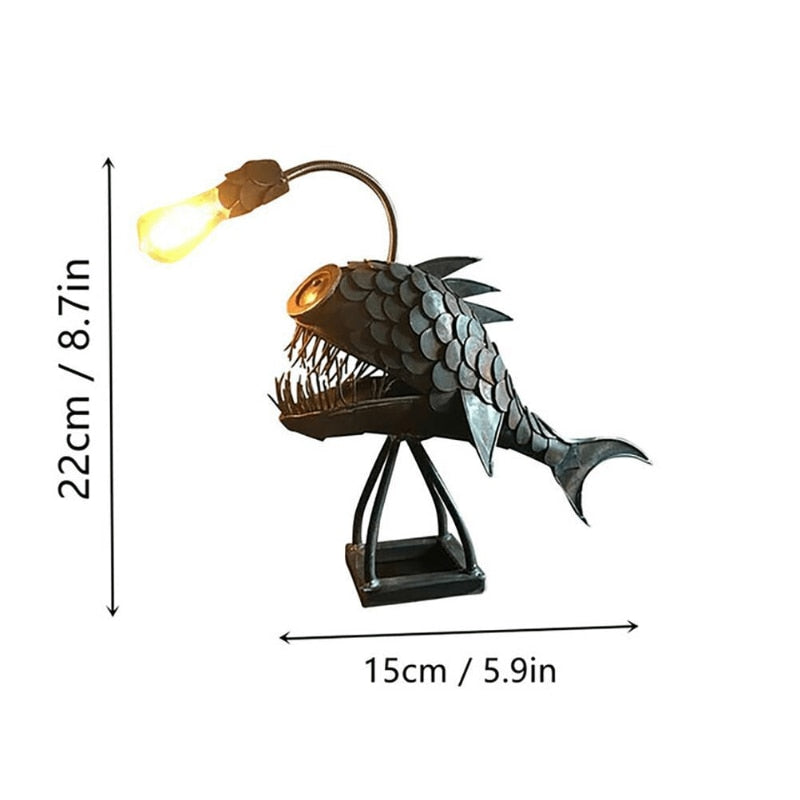 Retro Angler Fish table lamp - Style's Bug Large