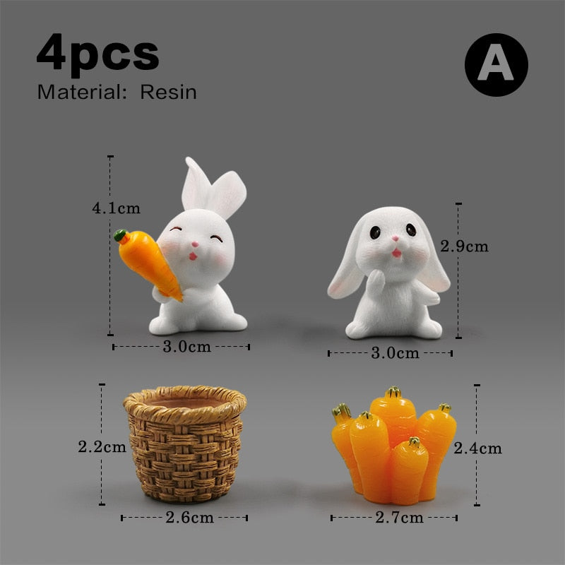 The world of mini Rabbits - Style's Bug 4pcs - Rabbit + Carrot-A