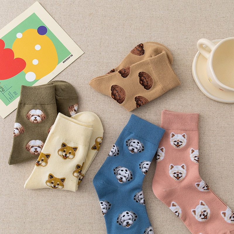 Cute Dog face socks (2 pairs pack)