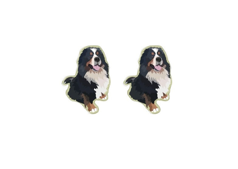 Realistic Bernese Mountain dog Earrings - Style's Bug 4 x Smiling Bernese earring pairs