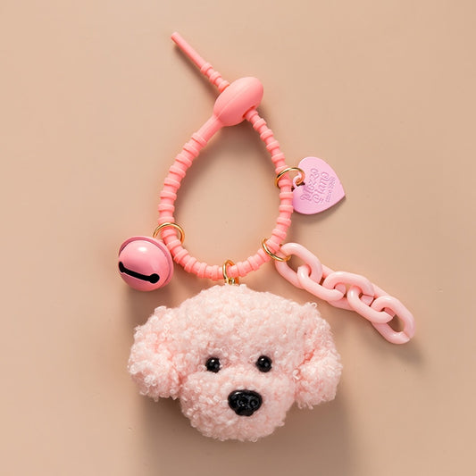 Maltipoo face plush keychains