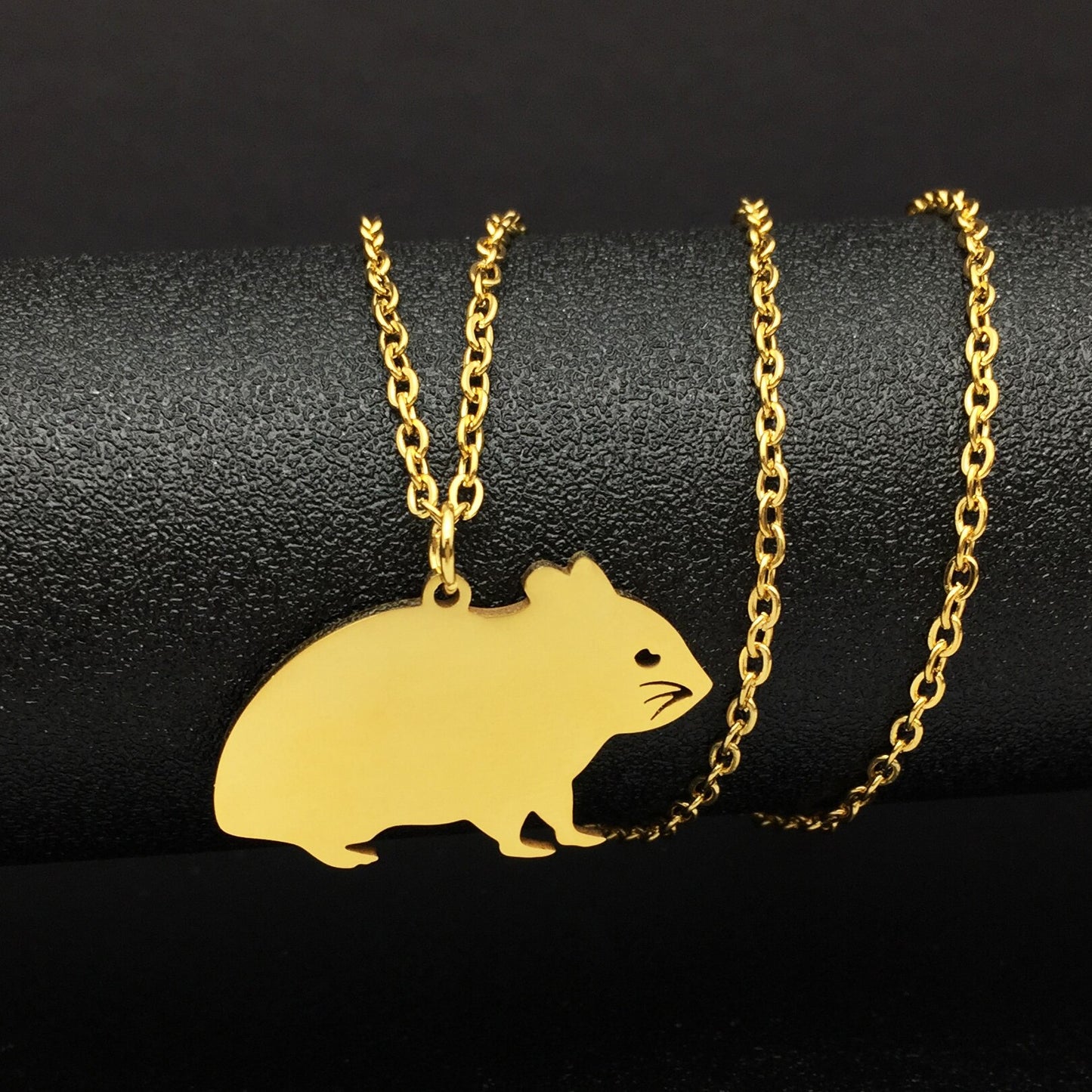 Personalized Hamster necklace - Style's Bug Gold