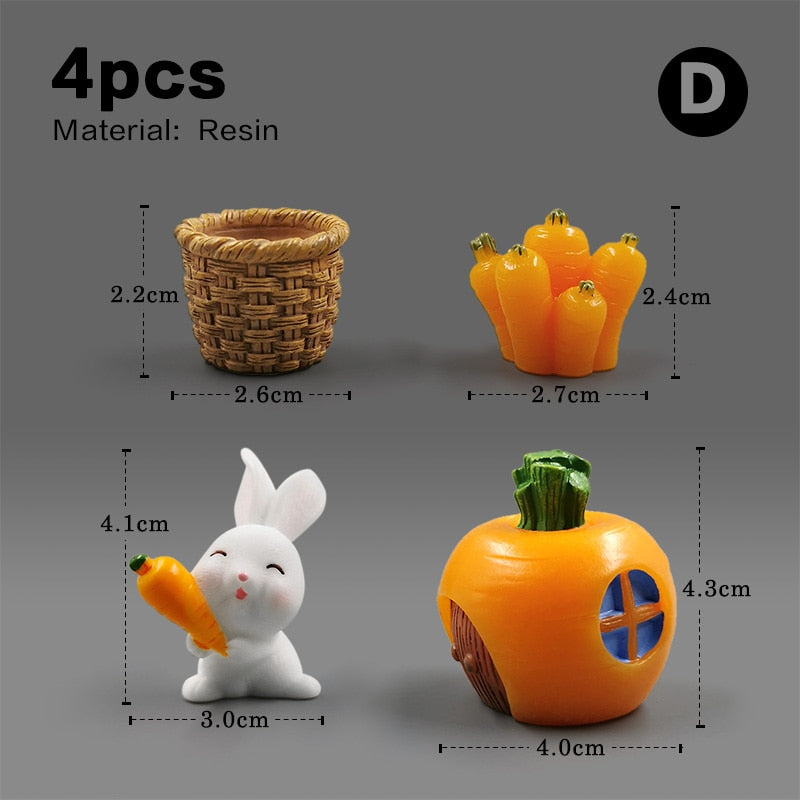 The world of mini Rabbits - Style's Bug 4pcs Rabbit Carrot-D