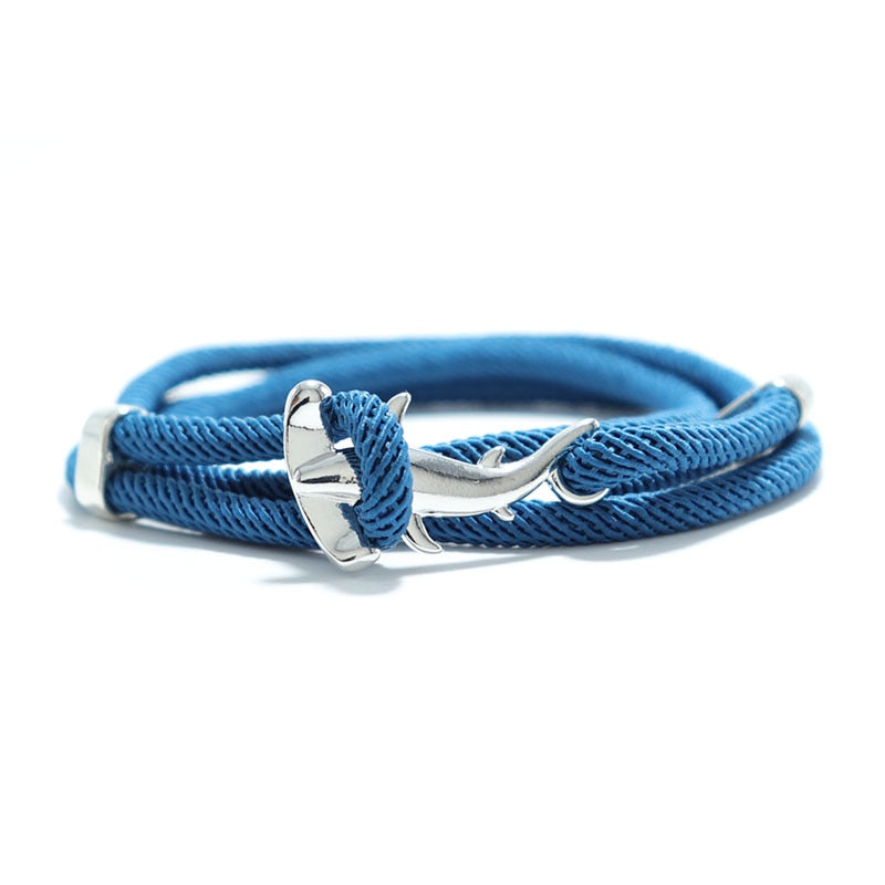 Hammerhead shark bracelet - Style's Bug Silver + Dark Blue