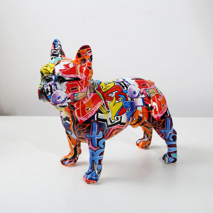 Graffiti French Bulldog Statues - Style's Bug Standing (25 x 13 x 24 cm)