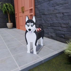 Realistic Dog flower planters - Style's Bug Husky / 34 cm