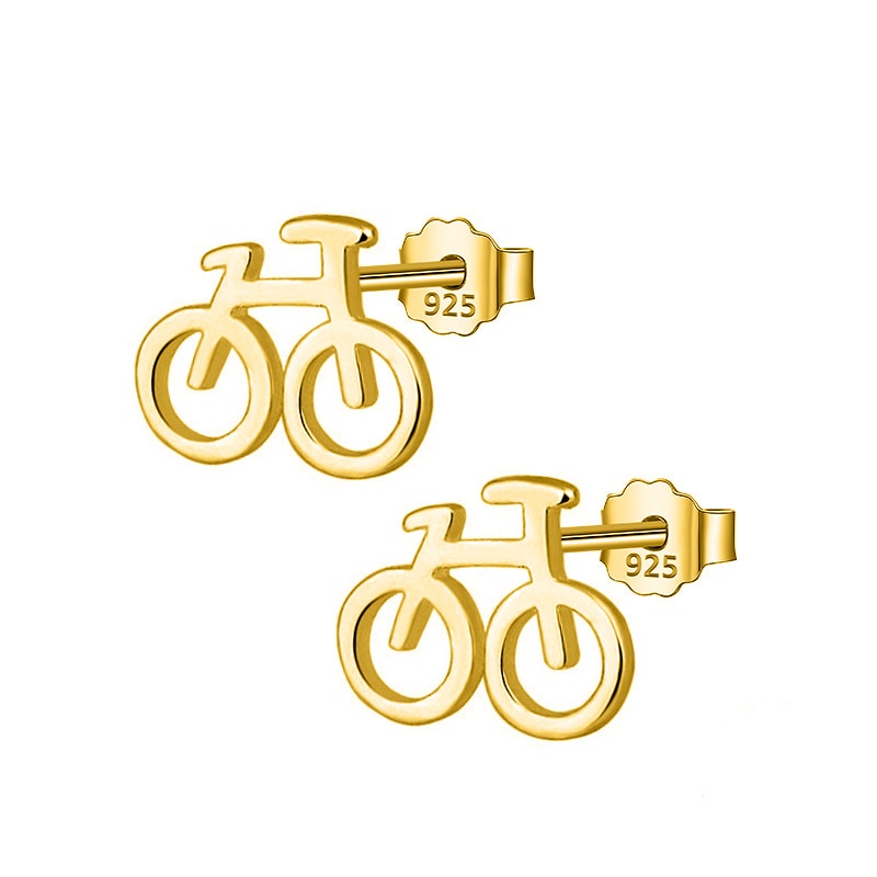 "Silver Bicycles" earrings by Style's Bug - Style's Bug Gold plated silver