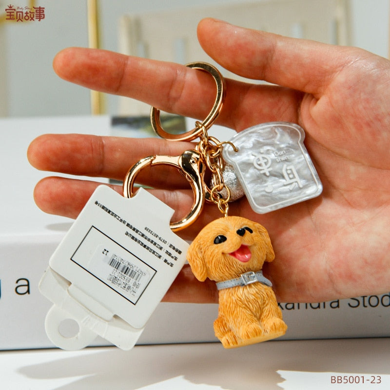 Funny & Cute Dog Keychains (2pcs pack) - Style's Bug Golden Retriever B