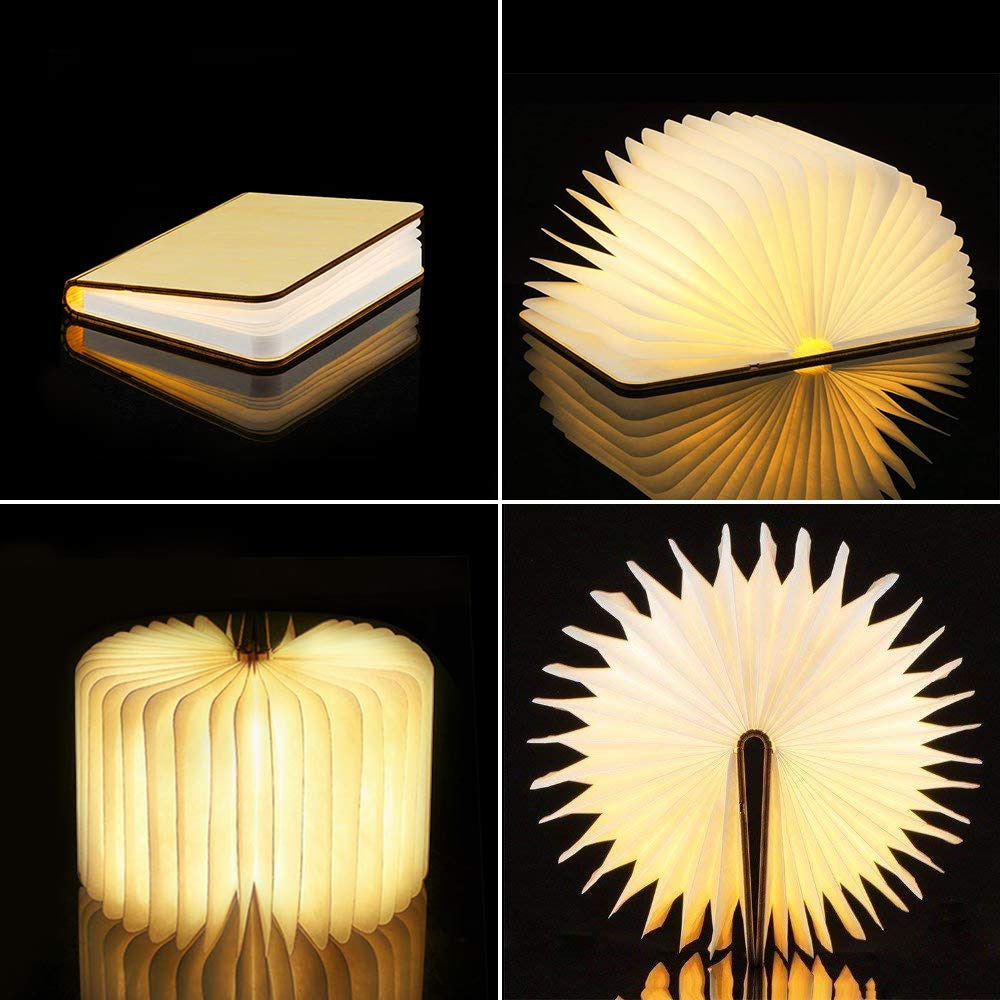 Realistic Foldable Wooden book Lamp - Style's Bug