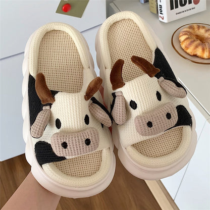 Thick sole Cow Slippers - Style's Bug 36-37
