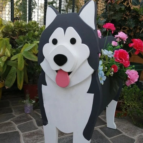 Realistic Dog flower planters - Style's Bug Alaskan Malamute / 34 cm